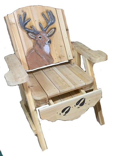 DW Carving Studio Carved deer chair, deck chair, deck lounge chair,patio furniture